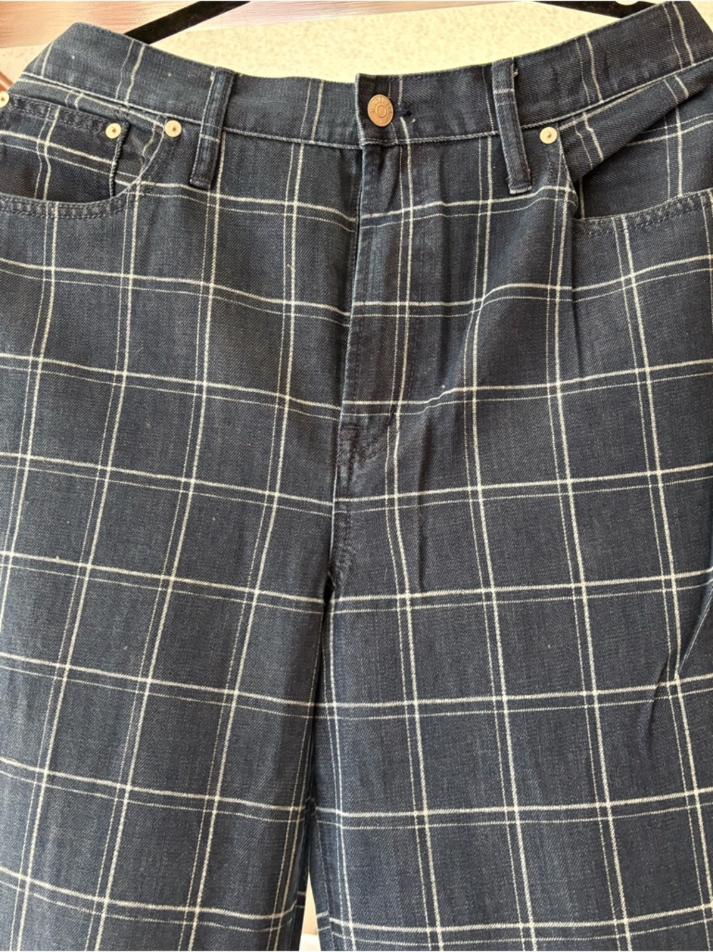 Madewell Striped Perfect Vintage Wide-leg jeans size 31